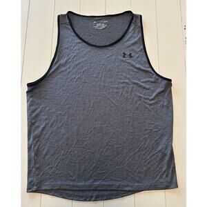 Under Armour Men's NavyBlue Sleeveless Round Neck Relaxed Fit Tank Top Sz LARGE